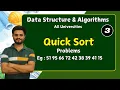 Quick sort Problem Part 3 data structures Algorithm All universities
