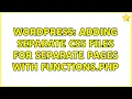 Wordpress Adding separate CSS files for separate pages with functions php 3 Solutions