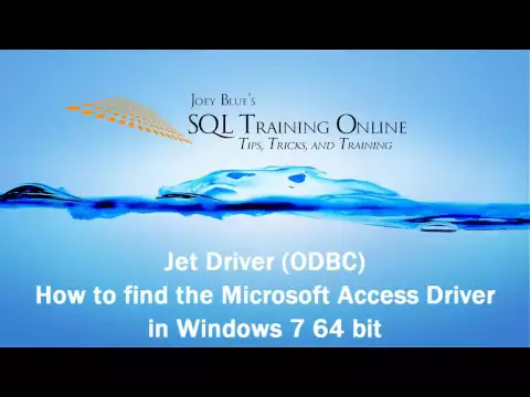 Download MP3 Jet Driver - How to find the Microsoft Access (ODBC) in Windows 7 64 bit - Quick Tips Ep36