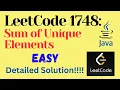 LeetCode 1748 Sum of Unique Elements