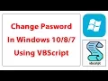 How to use script change local password in Windows 7 VBS File