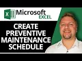How to create preventive maintenance schedule in Excel Excel Tutorial 2026