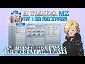 Database The Classes Tab Creating Classes RPG Maker MZ In 100 Seconds