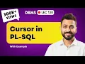 Lec-138 What is Cursor in PL-SQL with example