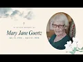 Funeral 2026 Mary Jane Goertz