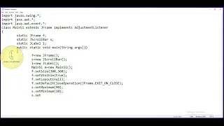 Java Swing class JScrollBar add AdjustmentListener CodeLearning