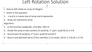 Hackerrank Left Rotation Problem