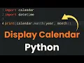 Python Calendar Program Tutorial Display Month Year Current Date Calendar