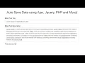 Auto Save Data using Ajax Jquery PHP and Mysql