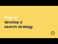 Develop a PubMed Search Strategy for a Systematic Review