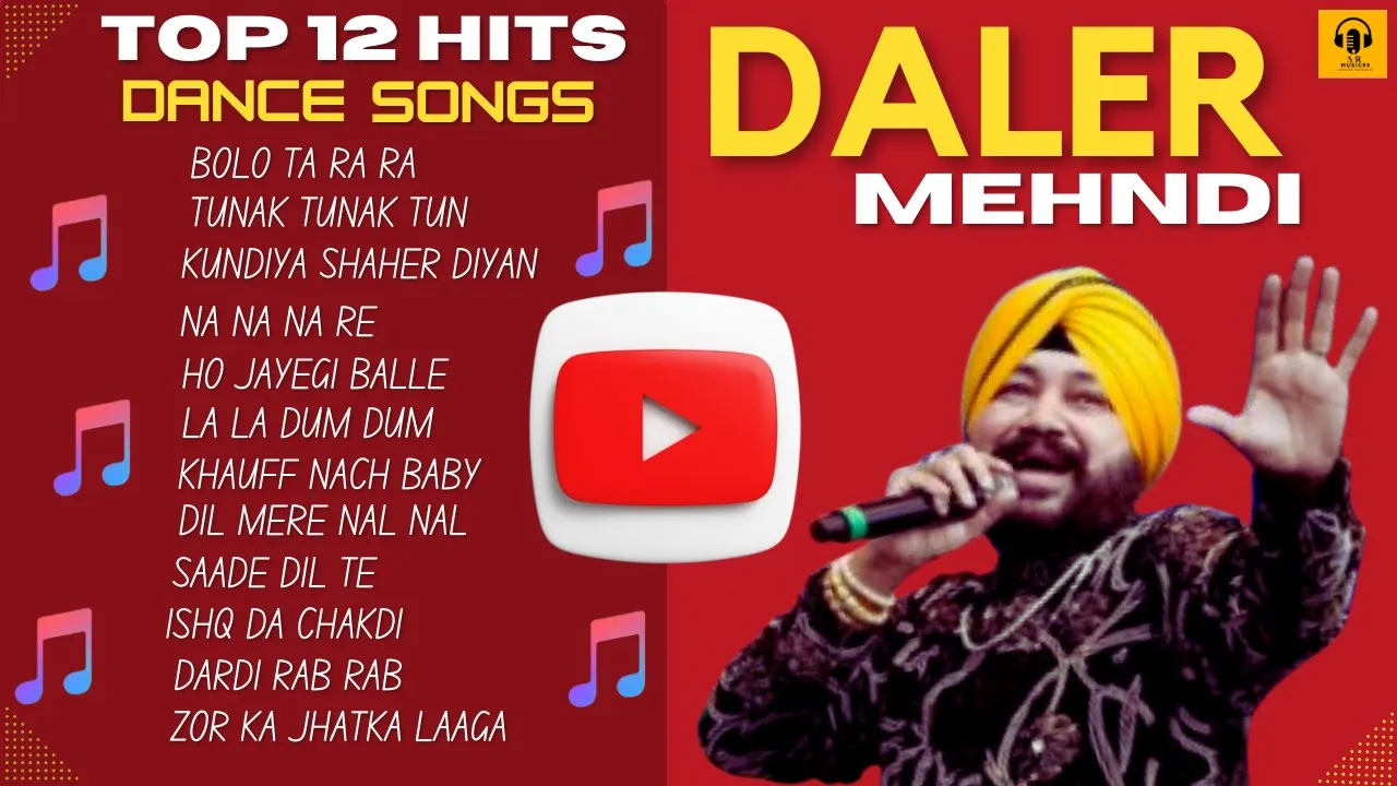 Daler Mehndi Top 12 Hits Songs | Punjabi Bhangra Dance | Nonstop Punjabi Dance Songs | SR Music99