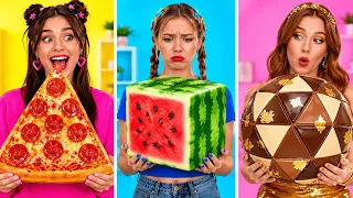 🔺🍕 GEOMETRİK ŞEKİL YEMEK YARIŞMASI! Kare VS Üçgen VS Daire | 123 GO!