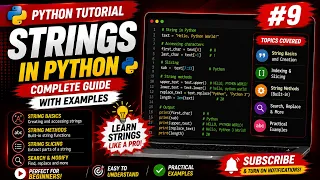 Python Tutorial Strings in Python Explained Indexing Slicing String Methods