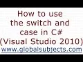How to use the switch and case in C Visual Studio 2010