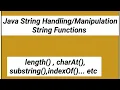 Java String Handling String Manipulation in Java String Functions