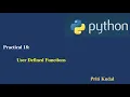 Python Lecture 18 User Defined Function
