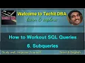 PART 12 SUB QUERIES IN SQL SERVER 2014 TAMIL TechIT DBA