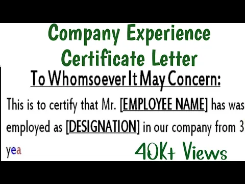 Download MP3 Company Experience Letter Format | Experience Certificate for Employee in English | Letters Writing
