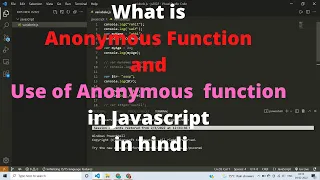 What is Anonymous Function in javascript in hindi Use of Anonymous Function in javascript in hindi