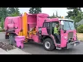 Waste Connections Pink Recycling Truck
