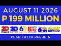Lotto Result Today 9PM August 11 2026 PCSO