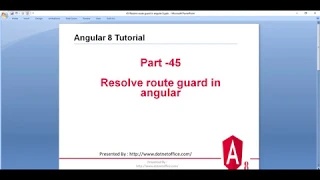Part - 45 Resolve route guard in angular Angular Tutorials