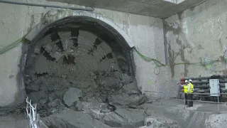 La tuneladora 'Mayrit' llega a la futura estación de Madrid Río
