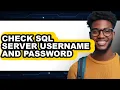 How to Check Sql Server Username and Password updated