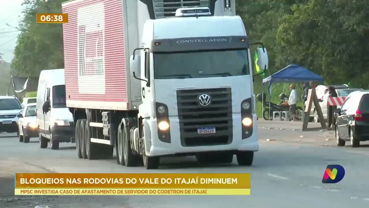Confira os bloqueios nas rodovias na região do vale do Itajaí nas primeiras horas desta quinta-feira