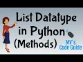 19 List Datatype Part-2 - Methods