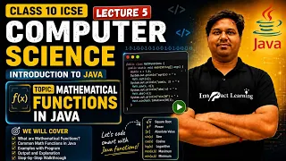 Lecture 5 Mathematical Functions in Java 9th Revision Computer Science ICSE Class 10