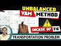 Unbalanced VAM Transportation Problem Vogel s Approximation Method In case of Tie Kauserwise