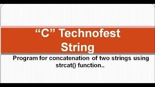 C Program for String concatenation using strcat function By C Technofest