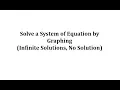 Solve a System of Equation by Graphing Infinite Solutions No Solution