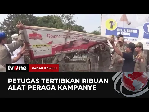 Puluhan Ribu Alat Peraga Kampanye Langgar Aturan Ditertibkan