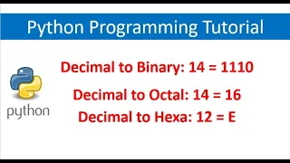 How to Convert Decimal Number into Binary Octal and Hexadecimal Number in Python Program
