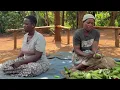Building An African Traditional Gazebo/Shade & Cooking A Simple Delicious Breakfast