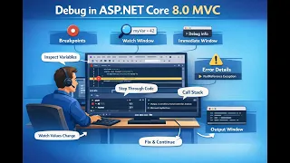 Debug in ASP Dotnet Core 8 0 C Step by Step