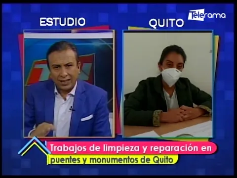 Trabajos de limpieza y reparación en puentes y monumentos de Quito