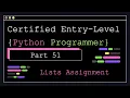 Certified Entry Level Python Programmer - Part 51