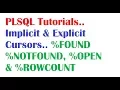 Tutorial 5 PLSQL Cursors Implicit Cursors Explicit Cursors