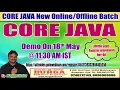 CORE JAVA Online Training in DURGASOFT