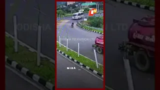 Miraculous Motorcyclist Comes Under Moving Bus Survives OTV News 