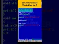 Local and Global variables in C Part 126 C Programming