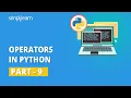 Operators In Python - 9 Python Operators Python Tutorial For Beginners Simplilearn