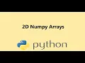 3 - 2D Numpy arrays Subsetting and Statistics Presented by Dr N Miri