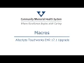 Allscripts EHR 17 1 - Macros