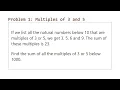 Project Euler Problem 1 analysis