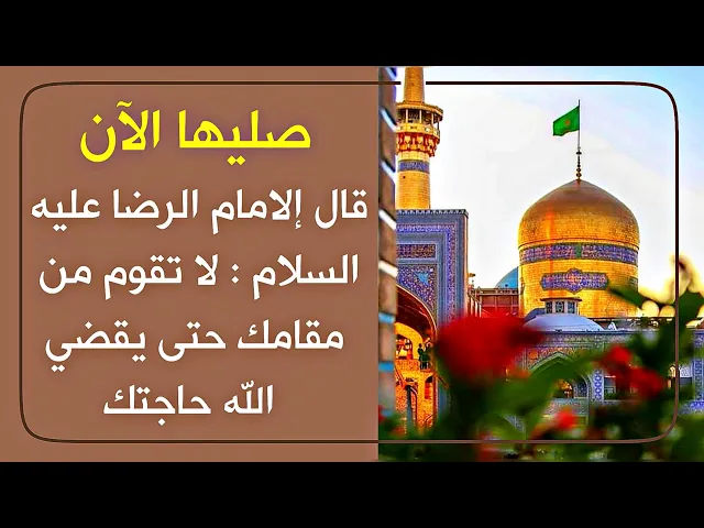 ⁣صليها الآن قال الإمام الرضا عليه السلام لا تقوم من مقامك حتى يقضي الله تعالى حاجتك