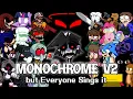 Download Lagu FNF Monochrome V2 but Every Turn a Different Characters Sings it - Friday Night Funkin' Cover